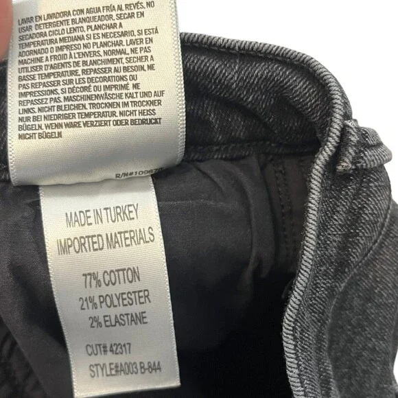 Agolde Sophie High Rise Skinny Distressed Jeans Women’s 25 Dark Grey Silence - Picture 12 of 12